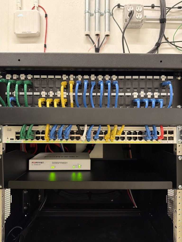 Low voltage network rack and structured cabling installed by Alliance Telco